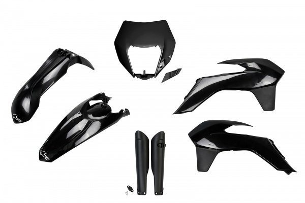Full Plastic Kit black for Ktm EXC 125 - EXC 200 - EXC 250 - EXC-F 250 - EXC 300 - EXC-F 350 - EXC-F 450 - EXC-F 500 - XC-W ...